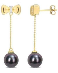 Julianna B - Cultured Pearl & Diamond Dangle Earrings 10K - Lyst