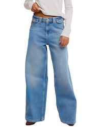Free People - Kellee High Waist Wide Leg Palazzo Jeans - Lyst