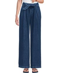 Lands' End - High Ridge Twill Pull On Pleated Wide Leg Pants - Lyst