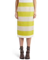 Dries Van Noten - Block Stripe Cotton Pencil Skirt - Lyst