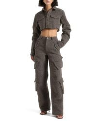 Manière De Voir - Catherine Cropped Boucle Denim Jacket - Lyst