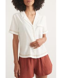Marine Layer - Lucy Embroidered Short Sleeve Hemp Blend Button-up Resort Shirt - Lyst