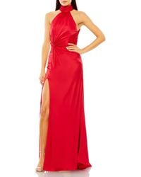 Mac Duggal - Open Back High Neck Side Ruched Gown - Lyst