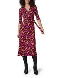Diane von Furstenberg - Abigail Lips Print Silk Wrap Dress - Lyst