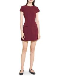 Theory - Short Sleeve Front Zip Minidress - Lyst