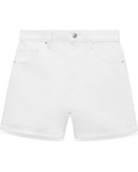 Mango - High Waist Denim Shorts - Lyst