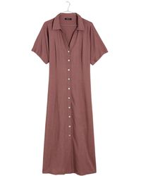 Madewell - Short Sleeve Button-up Midi Shirtdress - Lyst