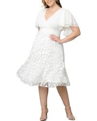 Kiyonna - Pretty Petals Flutter Sleeve Cocktail Dress - Lyst