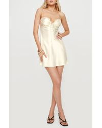 Princess Polly - Monument Lace Trim Satin Minidress - Lyst