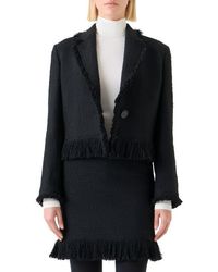 Akris Punto - Fringe Bouclé Tweed Crop Jacket - Lyst