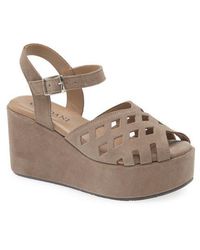 Cordani - Jaymie Ankle Strap Peep Toe Platform Wedge Sandal - Lyst