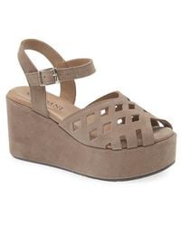 Cordani - Jaymie Ankle Strap Peep Toe Platform Wedge Sandal - Lyst
