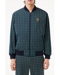 Lacoste - Plaid Water Repellent Bomber Jacket - Lyst