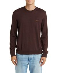 A.P.C. - Pull Axel Wool Blend Crewneck Sweater - Lyst