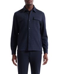 Bugatchi - Slub Knit Wool & Cotton Button-Up Shirt Jacket - Lyst