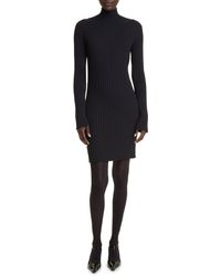 The Row - Diolette Long Sleeve Silk Rib Sweater Dress - Lyst