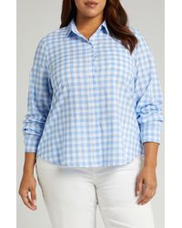 Caslon - Caslon(r) Gingham Cotton Voile Button-up Shirt - Lyst
