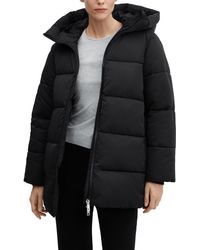 Mango - Quilted Hooded Water Repellent Puffer Jacket - Lyst