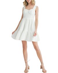 All In Favor - Corset Bodice Textured Minidress In At Nordstrom, Size X-large - Lyst