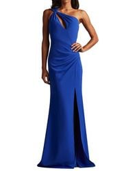 Tadashi Shoji - Twist Detail One-Shoulder Crepe Gown - Lyst