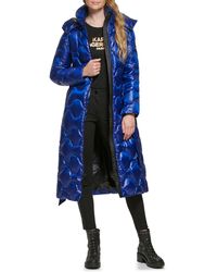 Karl Lagerfeld Onion Quilt Maxi Water Resistant Down Parka & Belt Bag in  Black | Lyst