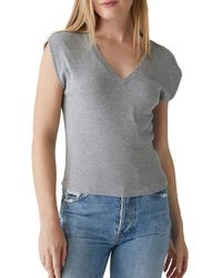 Michael Stars - Tati Power Shoulder Rib Top - Lyst
