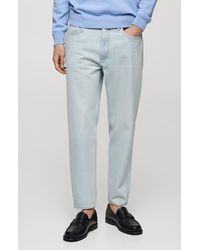 Mango - Crop Tapered Jeans - Lyst