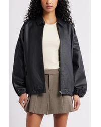 Open Edit - Oversize Faux Leather Jacket - Lyst