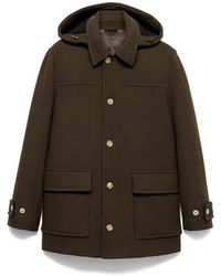Mango - Wool Blend Coat With Removable Hood - Lyst
