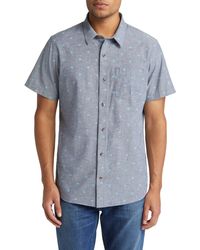 Travis Mathew Inbox Incoming Short Sleeve Stretch Cotton Button-up ...