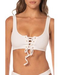 Maaji - Coconut Milk Dazzle Lace-Up Reversible Bikini Top - Lyst