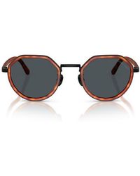 Armani - 48Mm Round Sunglasses - Lyst