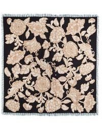 Echo - Block Floral Oversized Silk Square - Lyst