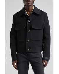 Versace - Wool Blend Blouson Jacket - Lyst