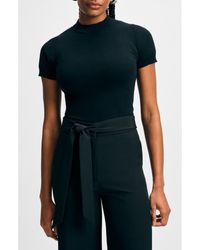 Isaac Mizrahi New York - Mock Neck Short Sleeve Sweater - Lyst
