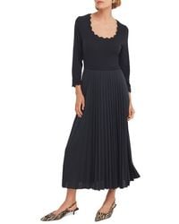 Mint Velvet - Scallop Jersey Mix Midi Dress - Lyst
