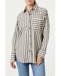 Mavi - Oversize Stripe Long Sleeve Button-up Shirt - Lyst