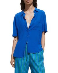 Mango - Woven Short Sleeve Button-Up Shirt - Lyst