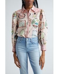 Alice + Olivia - Alice + Olivia Tiffie Stace Face Balloon Sleeve Button-up Shirt - Lyst