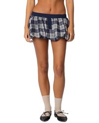 Edikted - Dianna Plaid Bubble Hem Miniskort - Lyst