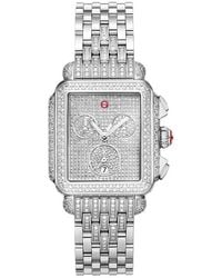 Michele - Deco Jubilee Limited Edition Diamond Pavé Chronograph Bracelet Watch, 33Mm X 35Mm - Lyst
