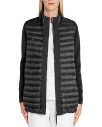 moncler quilted down & wool short cardigan