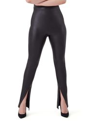 Spanx - Faux Leather Front Slit leggings - Lyst