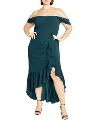 City Chic - Rosabella Off The Shoulder Maxi Dress - Lyst