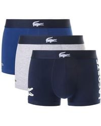 Lacoste - 3-Pack Stretch Cotton Trunks - Lyst