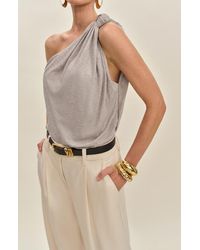 Reformation - Harvey Knotted One-Shoulder Knit Top - Lyst