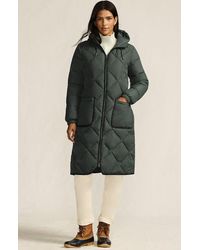 Lands' End - Featherfree Insulated Diamond Quilted Maxi Coat - Lyst