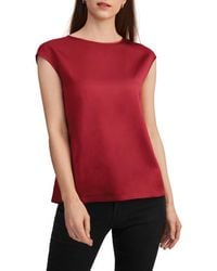 LILYSILK - Basic Cap Sleeves Silk Tee - Lyst