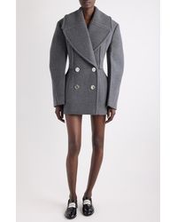 Givenchy - Double Breasted Wool Blend Peacoat - Lyst