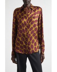 Dries Van Noten - Chowy Fountain Of Eggs Print Twill Button-Up Shirt - Lyst